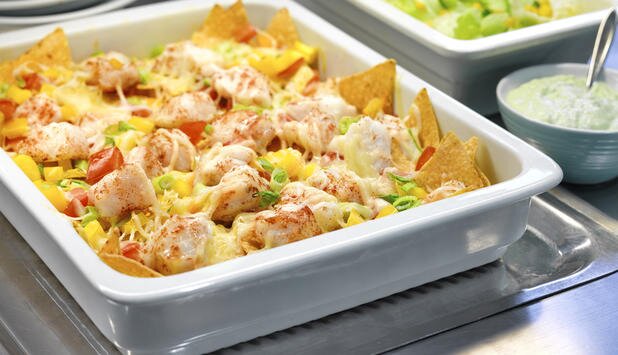 Nachos med torsk och avokadodressing