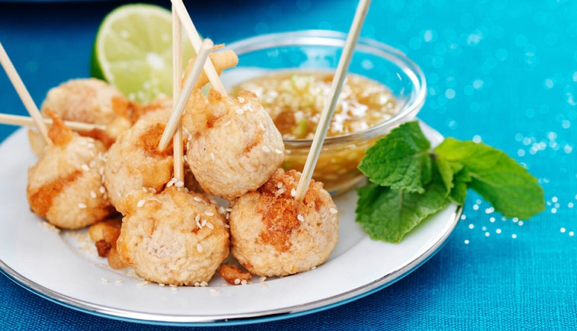 Friterad norsk krabba med curry och äpple