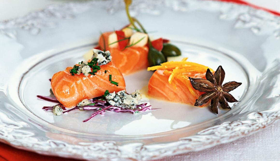 Inlagd lax i tre smaker