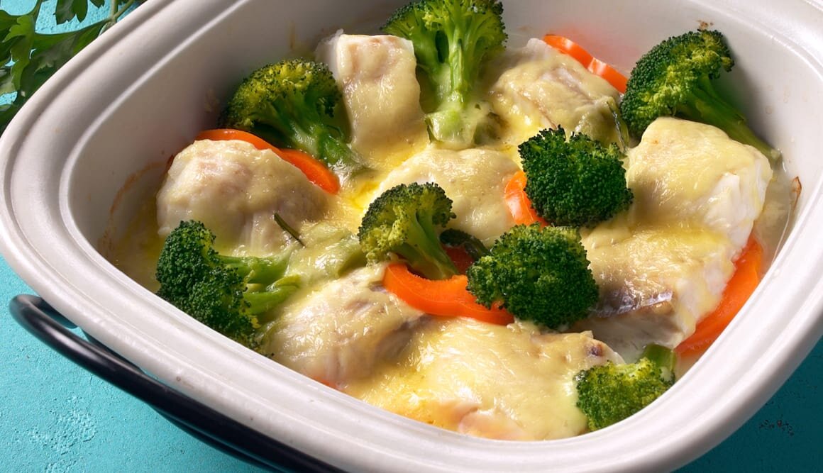 Torsk och broccoli i ugn