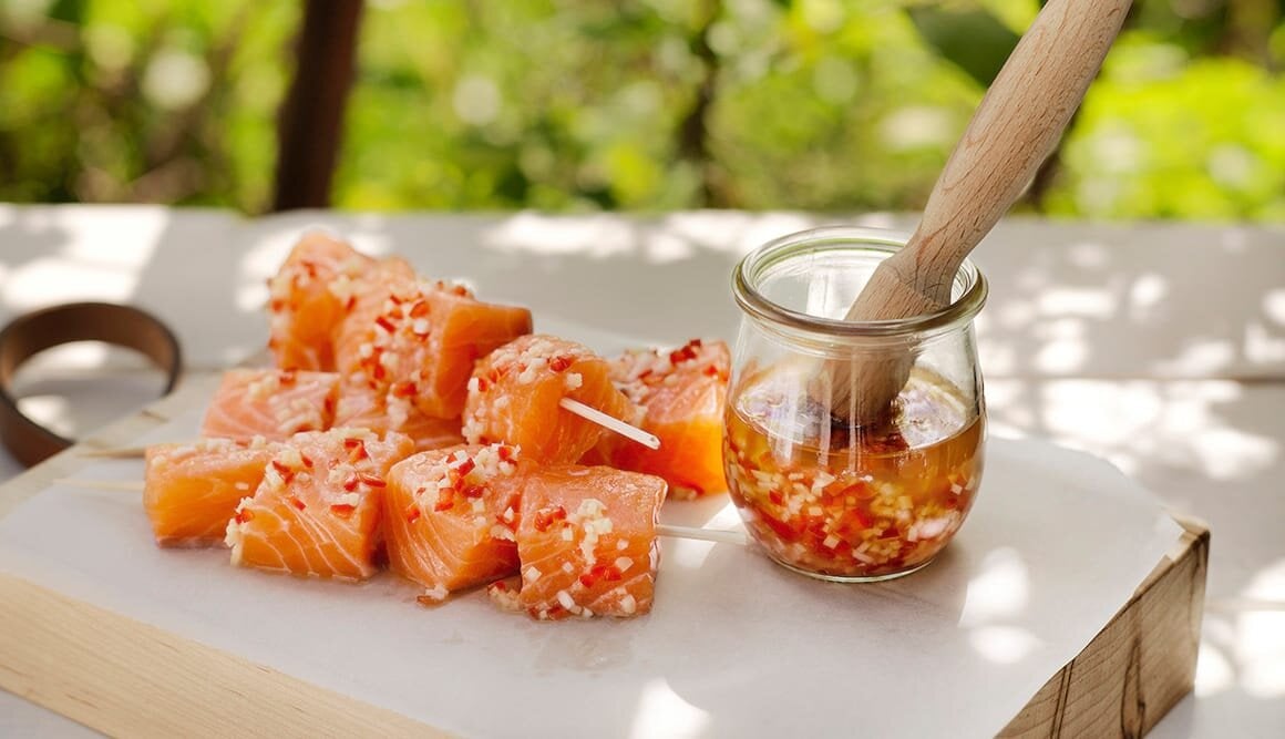 Ingefära- och chilimarinad till lax