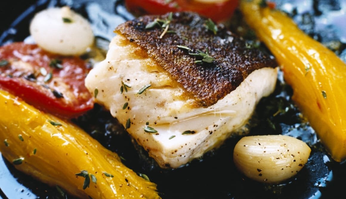 Halstrad torsk med fänkål och saffran