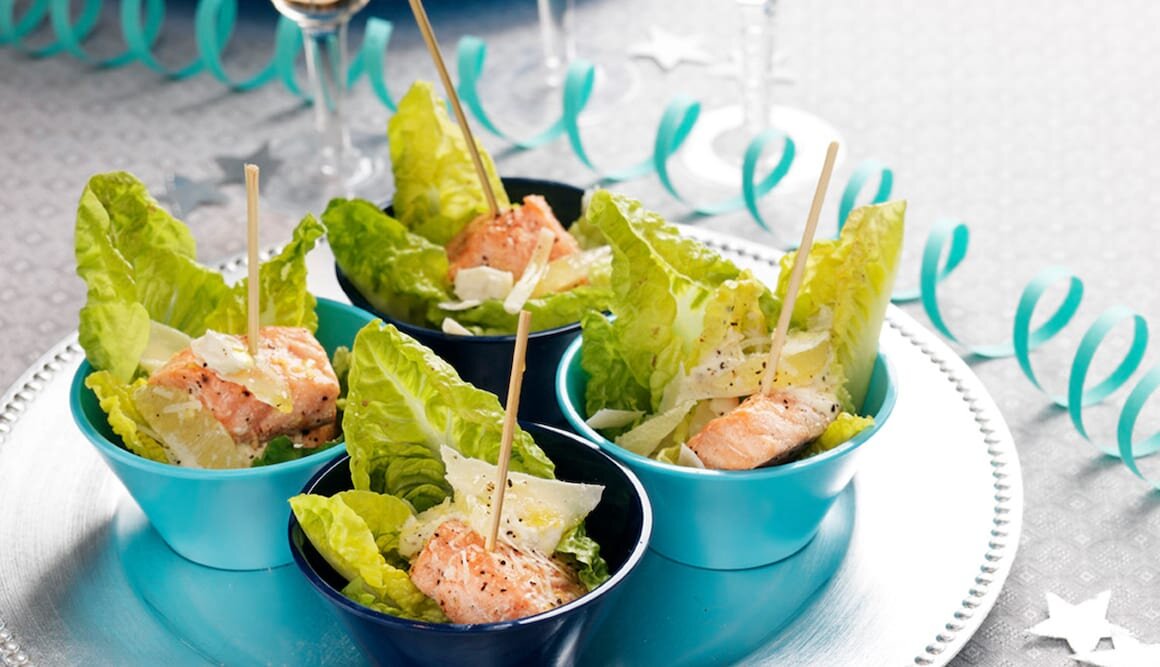 Ugnsbakad norsk lax Ceasar