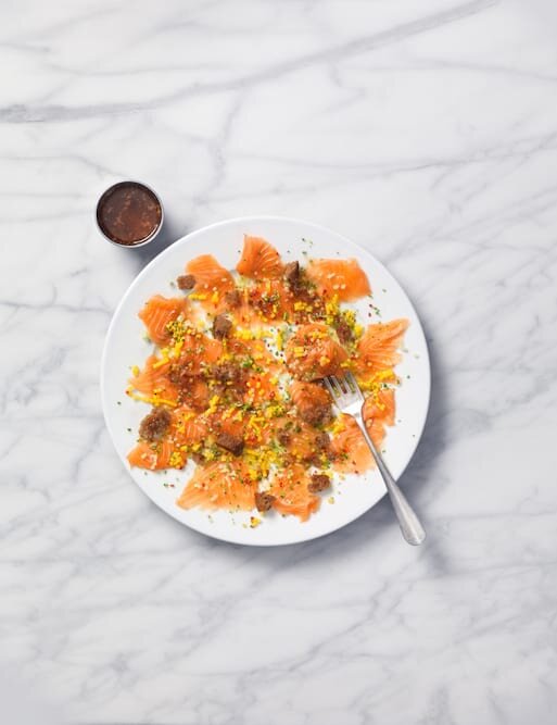 Carpaccio på lax asian style