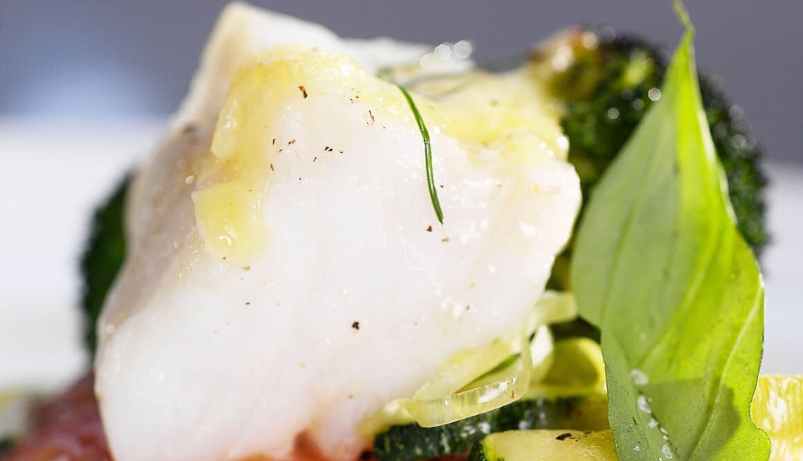 Fisk och grönsaker i ugn