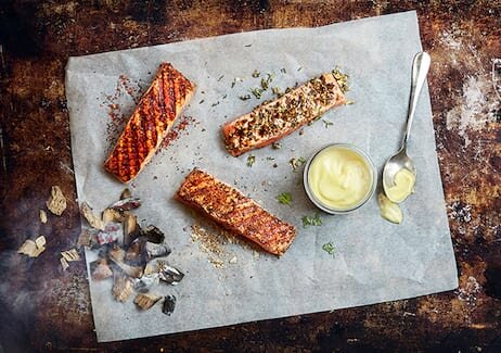 Grillad lax med tre sorters rub