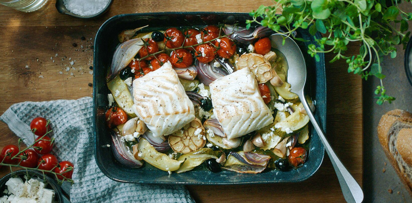 Norsk torsk med grekiska smaker