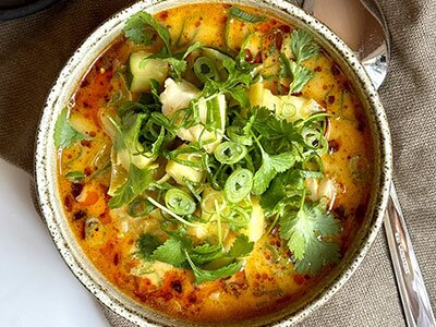 Thaicurrysuppa med Norsk torsk