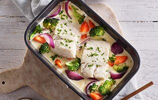 Ugnsbakad sej i citronsås