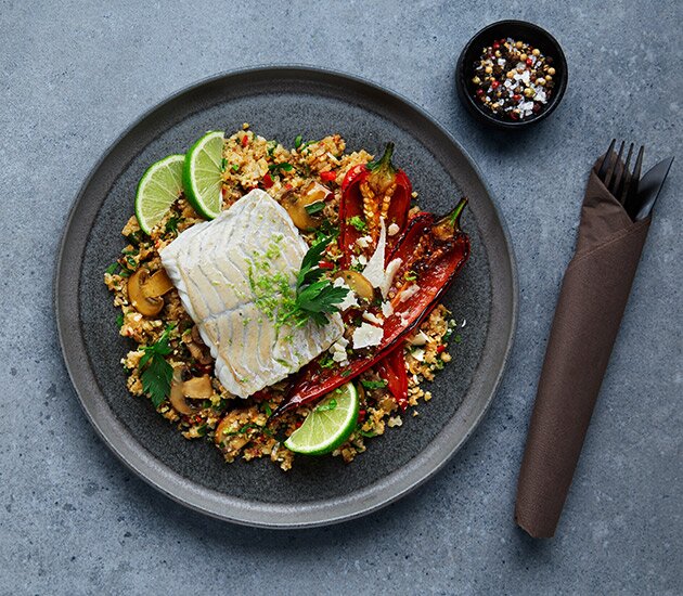 Blomkålsrisotto med pannstekt norsk sej