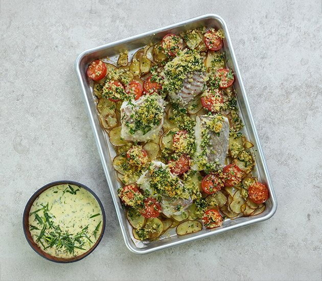 Krispig norsk sej ”allt på en plåt”