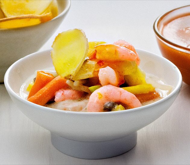 Kokosräkor med wokgrönt