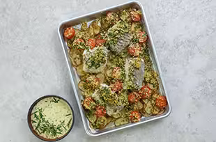 Krispig norsk sej ”allt på en plåt”