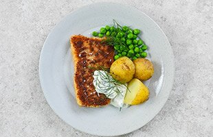 Krispig norsk sej med skolans kalla sås