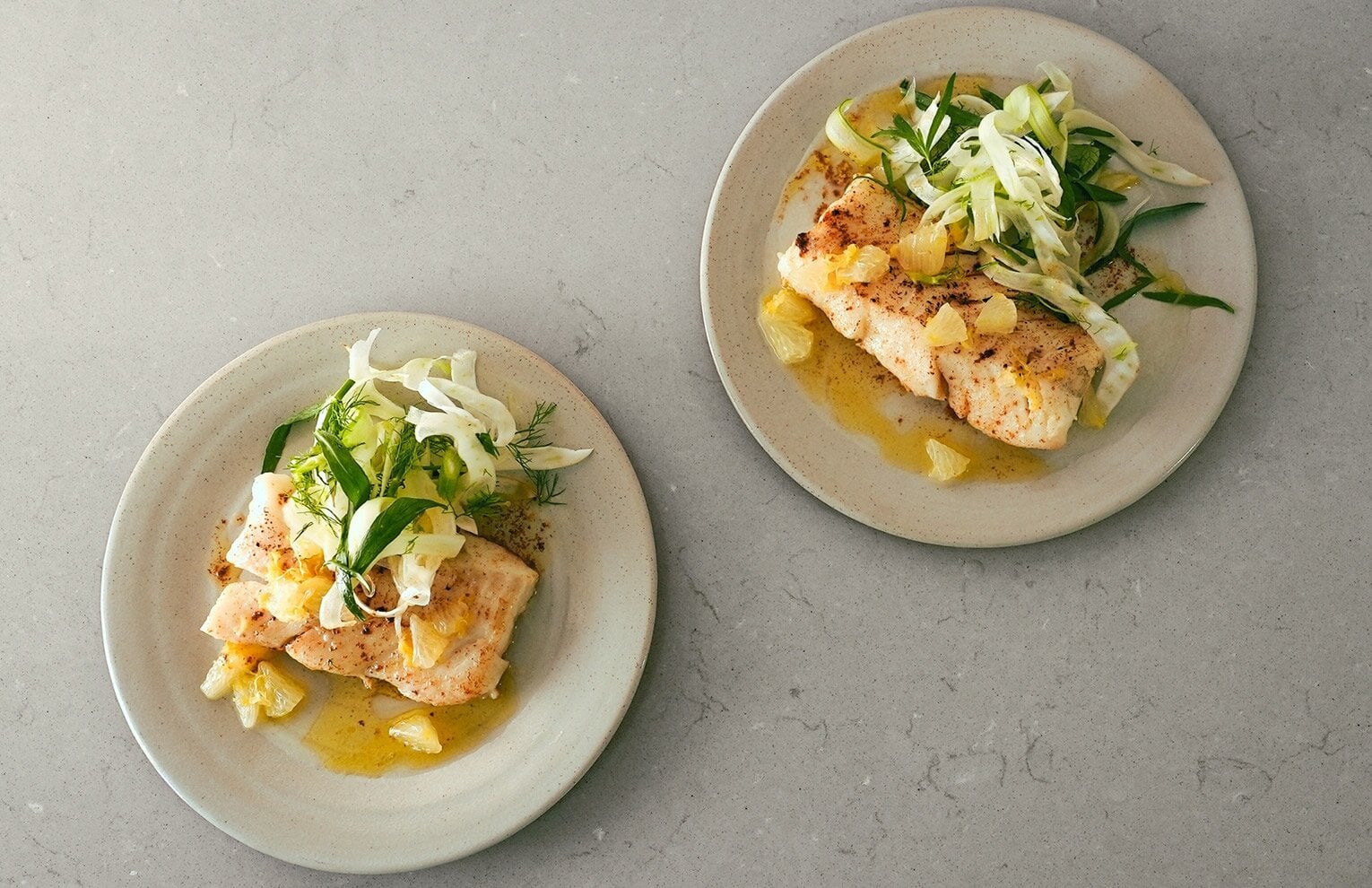 Stekt sejfilé med gravad citron och fänkålssallad