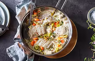 Sejgryta med morot och purjolök