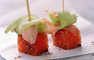 Laxspett med ingefära och gurka