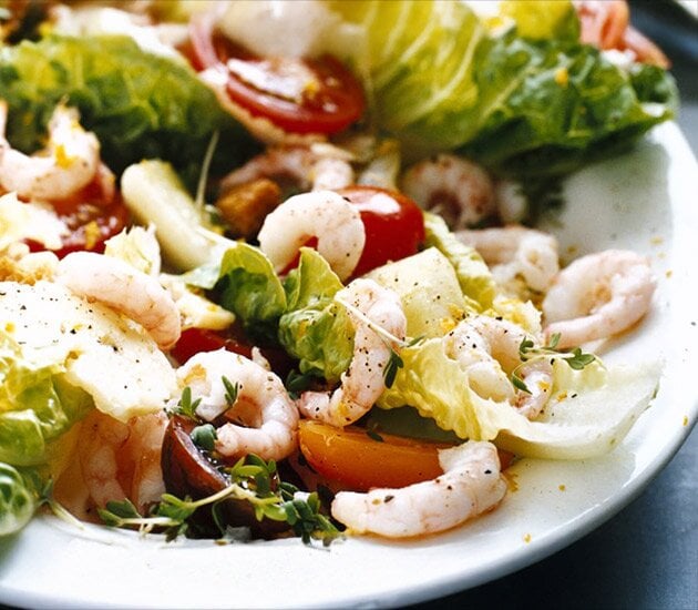 Räksallad med prästost