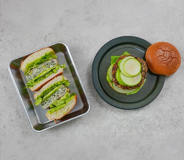 Fiskburgare med dillmajonnäs och grönt äpple