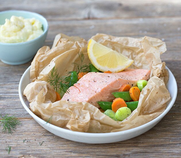 Laxpaket med grönsaker