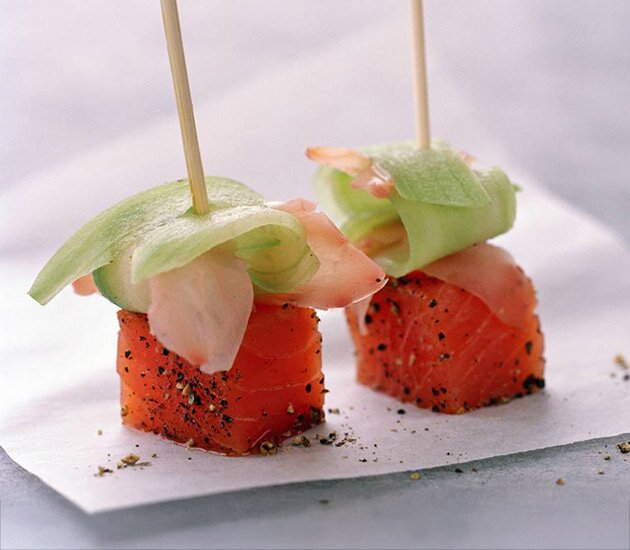 Laxspett med ingefära och gurka