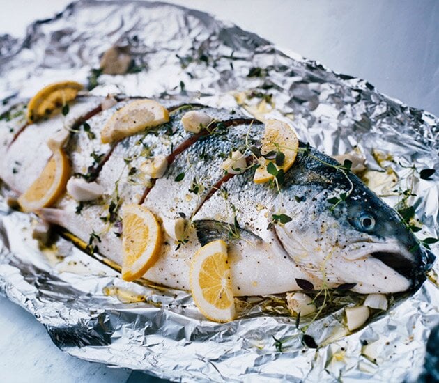 Helstekt lax i folie